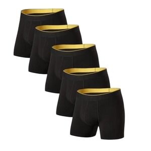 Battewa 5pk Men Incontinence Leakproof Washable Boxer Brief Cotton Underwear LG